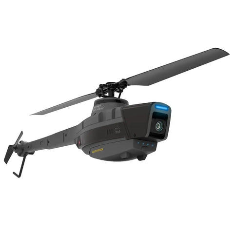 Scout Drone C128 With 1080P Camera For Adults rugged remote control helicopter showing front camera and rotor design.