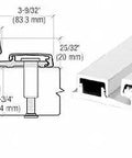 Detailed diagram of 83 Inch Satin Anodized Continuous Hinge Heavy Duty Full Surface Frame Face Mount with dimensions.