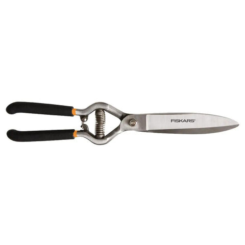 Pro Grade Forged Grass Shears For Precise Edging And Thick Sod Spring Action Opens Blades After Each Cut with black handles