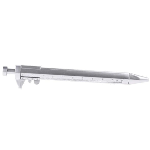 Accuracy Calipers Pen with Double Scale for Easy Measurement, silver metal design, features dual measurement scales.