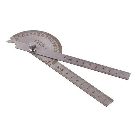 Digital Angle Finder Protractor Ruler With Straight Shot Zero To One Eighty Degree Range And Four Inch Tape for precise measurements.