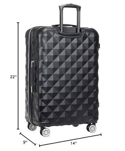 Luggage: black Kenneth Cole REACTION Diamond Tower hardside expandable spinner, 8 wheels.