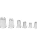Heavy Duty Aluminum Rivet Nut Kit M3 Through M8 Threaded Inserts for Sheet Metal and Automotive Projects 150 Piece Set