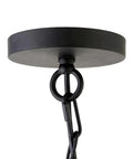 Chain detail of 7 Inch Wide Glass Shade Pendant Light in Blackened Bronze with Seeded Glass for Kitchen Island and Living Room finish.