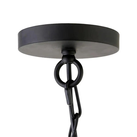Chain detail of 7 Inch Wide Glass Shade Pendant Light in Blackened Bronze with Seeded Glass for Kitchen Island and Living Room finish.
