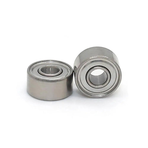 Hella Smooth 683ZZ Ball Bearings 20 Piece Set Mini Double Shielded Deep Groove 3MM X 7MM X 3MM showing two steel bearings.