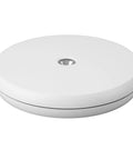 Premium 10 Inch Electric Rotating Display Stand With Bright LED Lights And Zero Noise Motorized Turntable side view in white color.