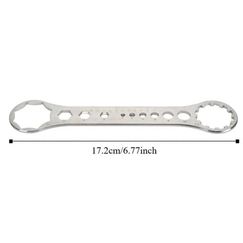 Stainless Steel Mountain Bike Fork Wrench 8T 12T For Suntour Suspension Fork Caps Bicycle Repair Tool 172mm 6.77in top view