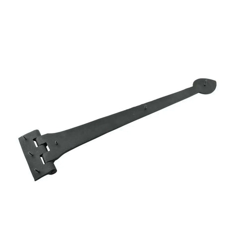 18 Inch Black Wrought Iron Strap Hinge with Spade Tip, Heavy Duty Gate and Door Hinge, Rustproof Powder Coated Finish