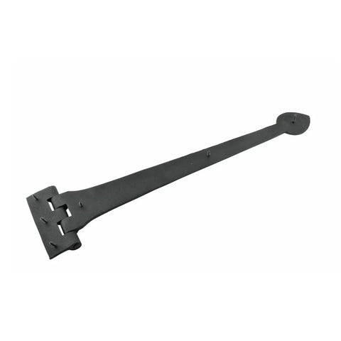 Heart Style Wrought Iron Strap Hinges, 18 Inch, Black Flush Mount With Spade Tip For Gates And Doors, heavy duty rust resistant