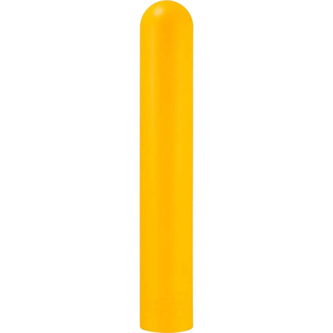 Heavy Duty 60 Inch Yellow Bollard Post Sleeve With Dome Top Rock Solid Impact Guard For Parking Lots, HDPE material.