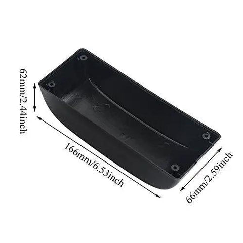 Built Tough Plastic Controller Box For Electric Mountain Bikes Featuring Rugged Lithium Battery Enclosure Case visible in black with dimensions.