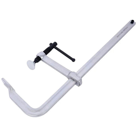 Solid 16 Inch Heavy Duty F Clamp Made From Drop Forged Steel Boasts A Massive Throat And 1400 Lbs Force, perfect for woodworking.