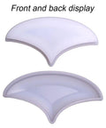 Front and back view of silicone leaf shaped concrete molds for walkways and stepping stones, 184x94 mm, paver maker for lawn patio garden.