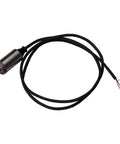 Maretron pressure transducer with 0–5000 PSI range, metal body, attached black cable and exposed red and black leads