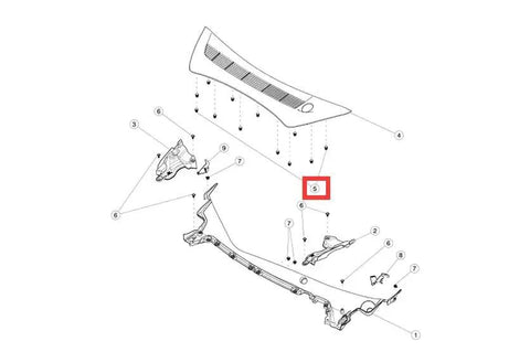 Diagram showing placement of Tesla 20 Piece 8mm Bumper Cover Undertray Push Type Retainer Clips For Model 3 Model Y Model X Model S.