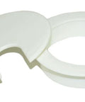 White Round Wire Management Grommet With Removable Lid For Desks And Cabinets, Cut Hole Size Two And A Half Inches, cables shown
