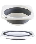 Road Trip Ready Lightweight Folding Wash Basin One Point Four Gallon Capacity No Fuss Bpa Free Plastic soaking tub in matte grey, side view