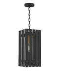 Top Shelf One Light Black Outdoor Pendant Lantern With Satin Brass Accents And Clear Geometric Glass Shade Straight Fire Lighting That Hits Different For Your Front Porch Or Backyard Patio Vibe Upgrade Today. Black metal lantern with geometric design.