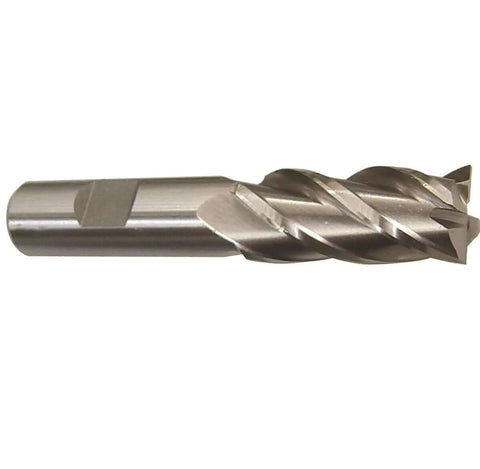 End mill, Drill America DWCF318-LCC, HSS, 4-flute, long, center-cutting, 1/2 in x 1/2 in