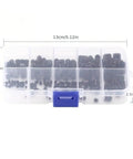 100 Piece Grub Screw Assortment In 304 Stainless Steel And Carbon Steel With Allen Hex Socket Cup Point, Organized Case