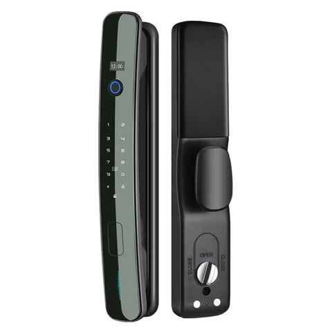 Hassle Free Smart Door Lock Featuring Advanced Fingerprint Recognition Magnetic Card Swipe And Password Keyless Entry With Auto Locking Deadbolt Silent Quiet Motor For Rock Solid Home Security