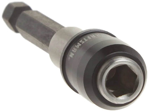Front view of titanium nitride coated drill bit with hex shank.