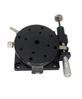 Precision Manual Rotary Stage SEMR110-AR 110mm Diameter With Fine Adjustment, black anodized aluminum, top view