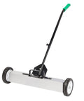 Heavy Duty 24 Inch Rolling Magnetic Pickup Sweeper With Adjustable Handle To Snag Nails Screws Needles And Garage Scrap Quick Easy Sweep for cleaning floors.