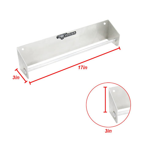 Wall Mounted Tie Down Hanger Rack For Enclosed Trailers And Garage Storage, Aluminum Organizer, 17x3x3 inches, Silver, Made In USA
