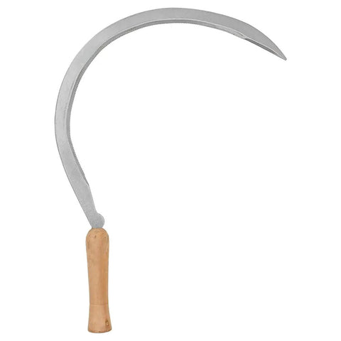 20 Inch Curved Weeding Sickle With Carbon Steel Blade And Wooden Handle, Ideal For Weeding, Grass And Landscape Maintenance, Box Of 12