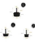 Heavy Duty Screw On Furniture Leveling Foot With M6 Thread And Plastic Base product image with measurements