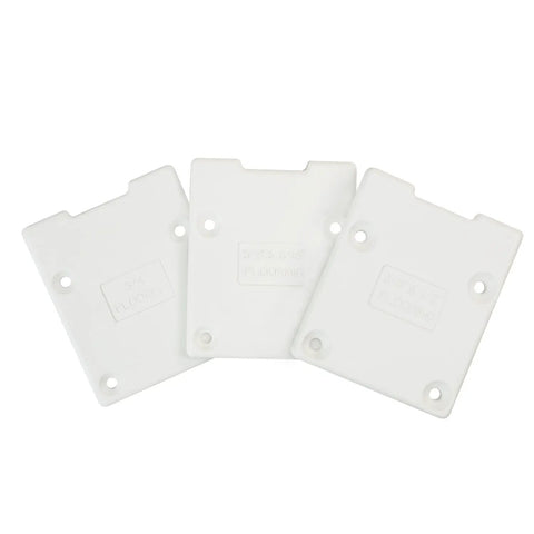 Three interchangeable base plates for 2-In-1 Pneumatic Flooring Nailer And Stapler with dual handles, 15.5-gauge and 16-gauge.