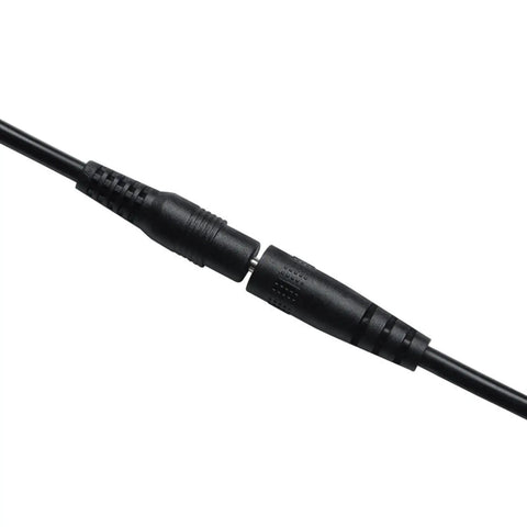 Rock Solid Male To Female Electrical Extension Cord With Reinforced Jacket And Pure Copper Wire Five Meter Power Lead close-up of connectors
