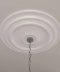 Ceiling Medallion With 32 5/8 Inch Diameter And 1 1/2 Inch Projection, Fits Canopies Up To 7 7/8 Inches, shown installed on ceiling