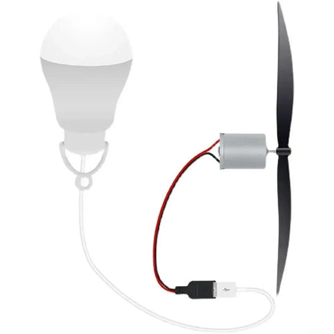 Wind Turbine Propeller Generator Kit With 5W USB Light And 1m Cable ABS And Metal Build for STEM Projects.