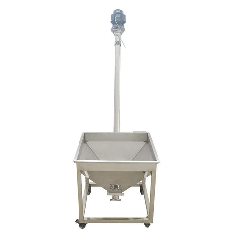 Inclined Screw Conveyor Feeder For Powders And Granules, 441 To 661 Lb Per Hour Capacity, Stainless Steel Construction, 1100W 220V unit
