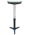 Big Time Heavy Duty Adjustable Pedestal Roller Stand With Smooth Ball Bearing Wheels Built For Tough Workshop Jobs And Solid Material Support Up To Six Hundred Pounds Rolls Like Butter Gray view from the front showing the adjustable height.