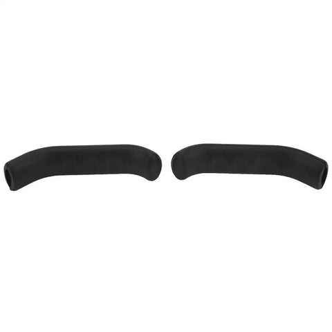 No Slip Brake Grip Covers For Road And Mountain Bikes Brake Lever Covers To Prevent Slippage From Sweat Cut Hand Fatigue Improve Grip And Control Easy Install Durable Black Finish in black silicone shown side by side.