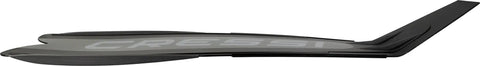 Side view of a Gara Modular Impulse Blade For Freediving Fins, 29 Degree Kick Angle, High Modulus Propylene Replacement Blade In Black