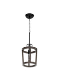 Dope Farmhouse Oak Wood Island Pendant Light with Bronze Finish, adjustable 59 inch chain, 1 light dimmable fixture