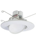 Integrated LED Retrofit Recessed Gimbal Light That Fits 5 And 6 Inch Cans With Selectable CCT 2700K To 5000K 600 Lumens White Finish