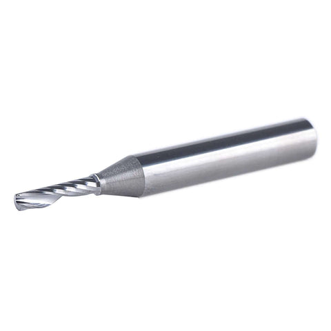 SpeTool carbide single-flute end mill, 1/8 in diameter, 1/4 in shank, 1/2 in cutting length