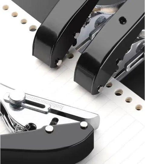 Heavy Duty Round Hole Punch One Quarter Inch 6mm Handheld Paper Punch for Craft Plastic Cardboard Photos Badge Hole Black