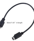 Heavy Duty MIDI Extension Cable 12 Feet Long DIN 6 Pin Male To Female Keyboard Adapter Cord Black with 30cm length.