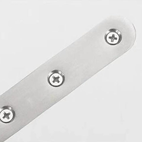 Stainless Steel Straight Braces For Wood Reinforcement, 4 Pack Of Thickened Metal Straps showing flat metal strap with screws.