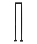 Dead Solid Three Foot U Shaped Staircase Handrail With Non Slip Grip Heavy Duty Galvanized Wrought Iron Railing shown vertical, black finish.