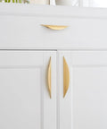 4 Pack Brushed Gold Crescent Cabinet Pulls With 5.79 Inch Overall Length And 3.75 Inch Hole Centers on white cabinet doors