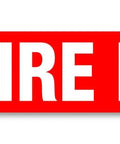 Legit Top Shelf Fire Exit Up Arrow Floor Sign With Slick Peel And Stick Adhesive For Warehouse Safety and bold fire exit arrow in red.