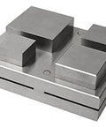 Square Steel Disc Cutter Set For Jewelry Making, Pro Grade Heavy Duty Punch Tool with four sizes for brass, copper, silver, and gold.